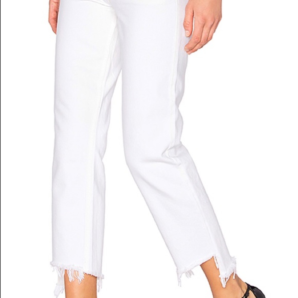 GRLFRND white high rise cropped jeans-NEW WITH TAG
